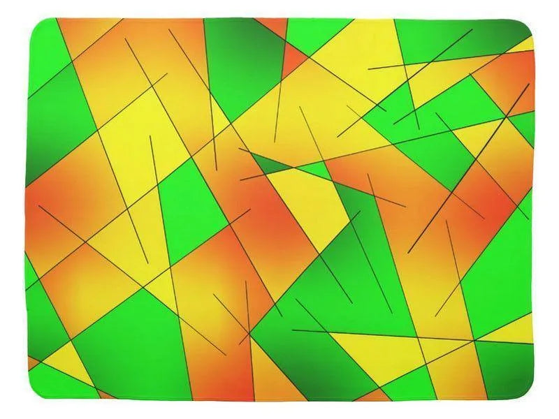 Baby Blankets-ABSTRACT LINES #1 Baby Blankets-Greens, Oranges &amp; Yellows-from COLORADDICTED.COM-