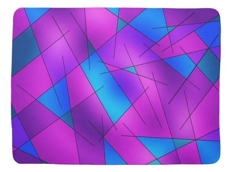 Baby Blankets-ABSTRACT LINES #1 Baby Blankets-Purples, Violets, Fuchsias &amp; Turquoises-from COLORADDICTED.COM-
