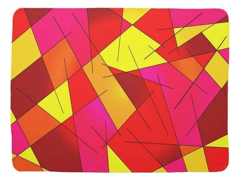 Baby Blankets-ABSTRACT LINES #1 Baby Blankets-Reds, Oranges, Yellows &amp; Fuchsias-from COLORADDICTED.COM-