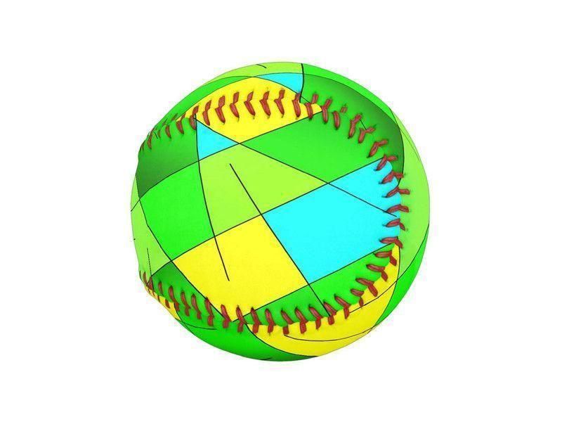 Baseballs-ABSTRACT LINES #1 Baseballs-Greens &amp; Yellows &amp; Light Blues-from COLORADDICTED.COM-