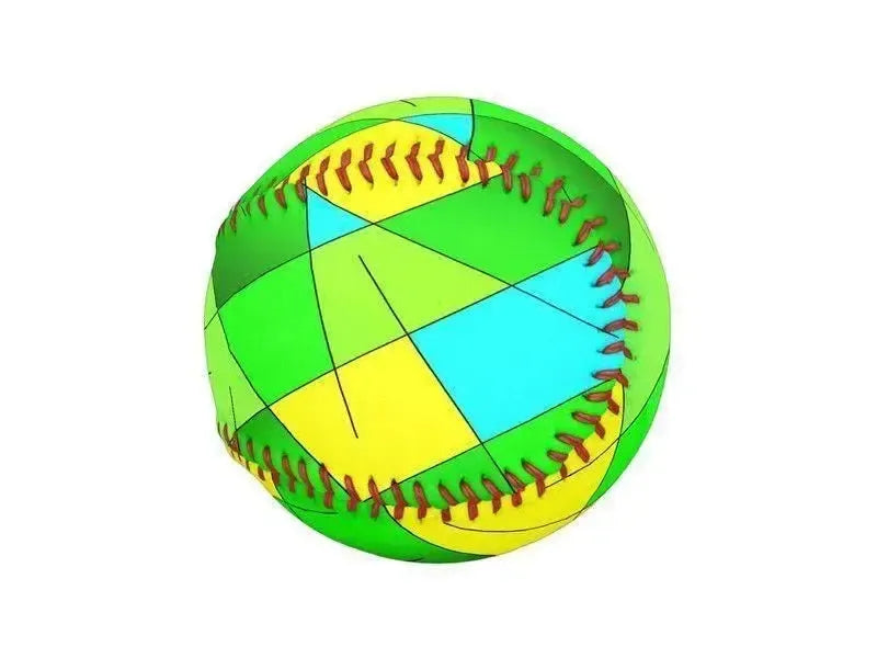 Baseballs-ABSTRACT LINES #1 Baseballs-Greens & Yellows & Light Blues-from COLORADDICTED.COM-