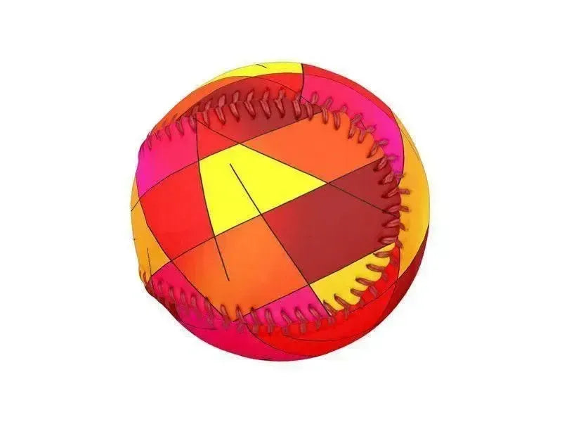 Baseballs-ABSTRACT LINES #1 Baseballs-Reds & Oranges & Yellows & Fuchsias-from COLORADDICTED.COM-