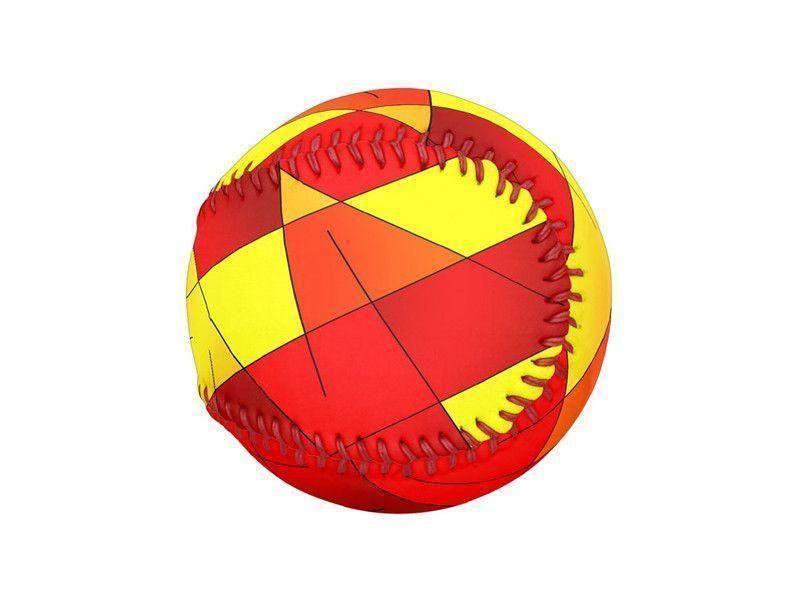 Baseballs-ABSTRACT LINES #1 Baseballs-Reds &amp; Oranges &amp; Yellows-from COLORADDICTED.COM-