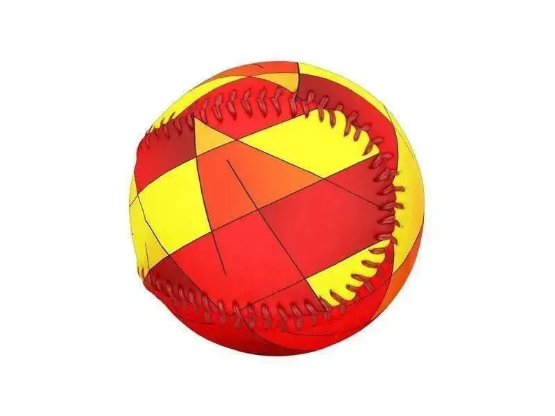 Baseballs-ABSTRACT LINES #1 Baseballs-Reds & Oranges & Yellows-from COLORADDICTED.COM-