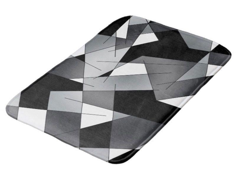 Bath Mats-ABSTRACT LINES #1 Bath Mats-Black, Grays &amp; White-from COLORADDICTED.COM-