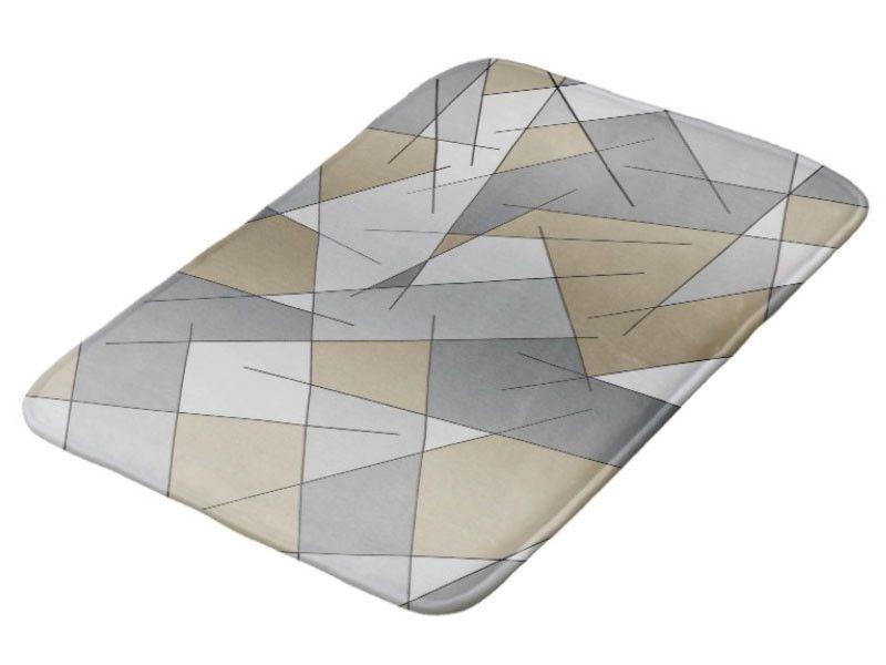 Bath Mats-ABSTRACT LINES #1 Bath Mats-Grays &amp; Beiges-from COLORADDICTED.COM-