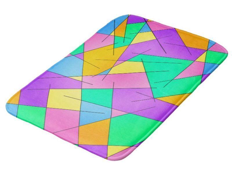 Bath Mats-ABSTRACT LINES #1 Bath Mats-Multicolor Light-from COLORADDICTED.COM-