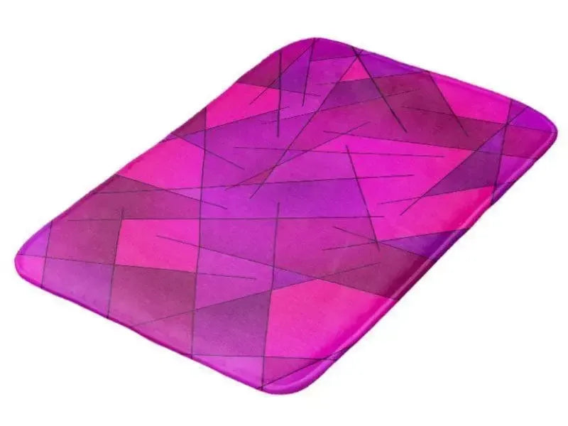 Bath Mats-ABSTRACT LINES #1 Bath Mats-Purples, Violets, Fuchsias & Magentas-from COLORADDICTED.COM-