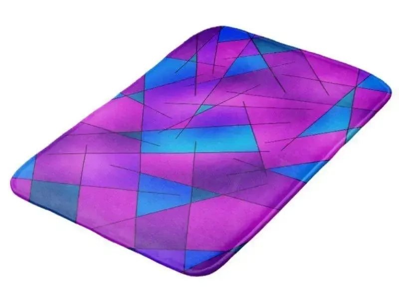 Bath Mats-ABSTRACT LINES #1 Bath Mats-Purples, Violets, Fuchsias & Turquoises-from COLORADDICTED.COM-