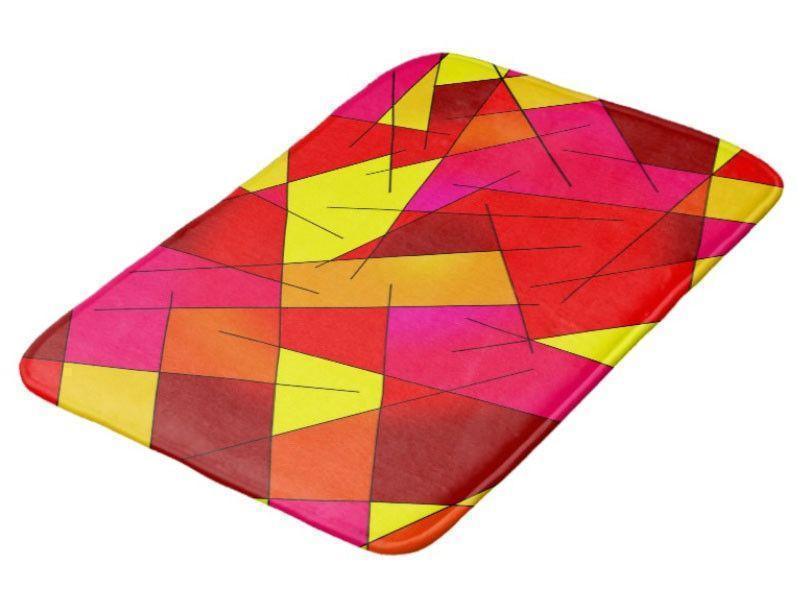Bath Mats-ABSTRACT LINES #1 Bath Mats-Reds, Oranges, Yellows &amp; Fuchsias-from COLORADDICTED.COM-