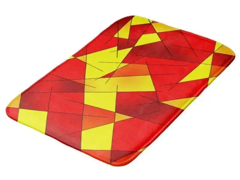 Bath Mats-ABSTRACT LINES #1 Bath Mats-Reds, Oranges & Yellows-from COLORADDICTED.COM-