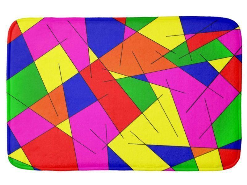 Bath Mats-ABSTRACT LINES #1 Bath Mats-Multicolor Bright-from COLORADDICTED.COM-