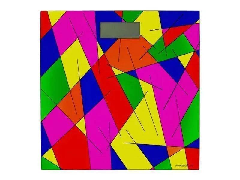 Bathroom Scales-ABSTRACT LINES #1 Bathroom Scales-Multicolor Bright-from COLORADDICTED.COM-