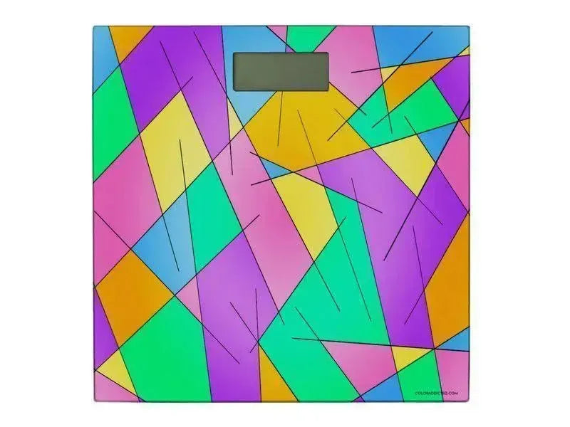 Bathroom Scales-ABSTRACT LINES #1 Bathroom Scales-Multicolor Light-from COLORADDICTED.COM-