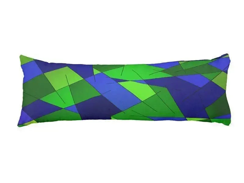 Body Pillows - Dakimakuras-ABSTRACT LINES #1 Body Pillows - Dakimakuras-Blues & Greens-from COLORADDICTED.COM-