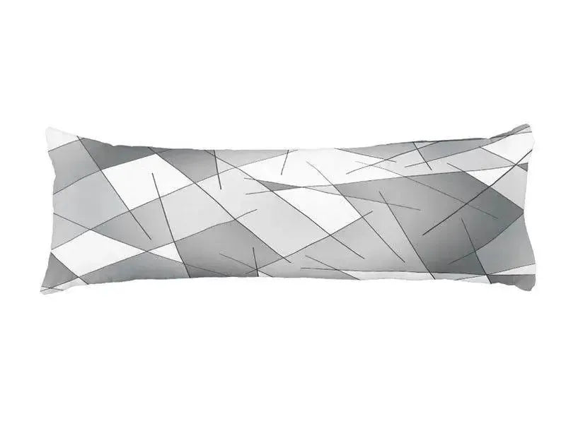 Body Pillows - Dakimakuras-ABSTRACT LINES #1 Body Pillows - Dakimakuras-Grays & White-from COLORADDICTED.COM-