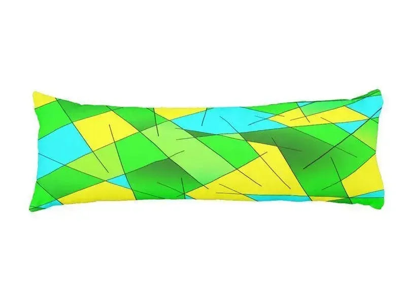 Body Pillows - Dakimakuras-ABSTRACT LINES #1 Body Pillows - Dakimakuras-Greens & Yellows & Light Blues-from COLORADDICTED.COM-