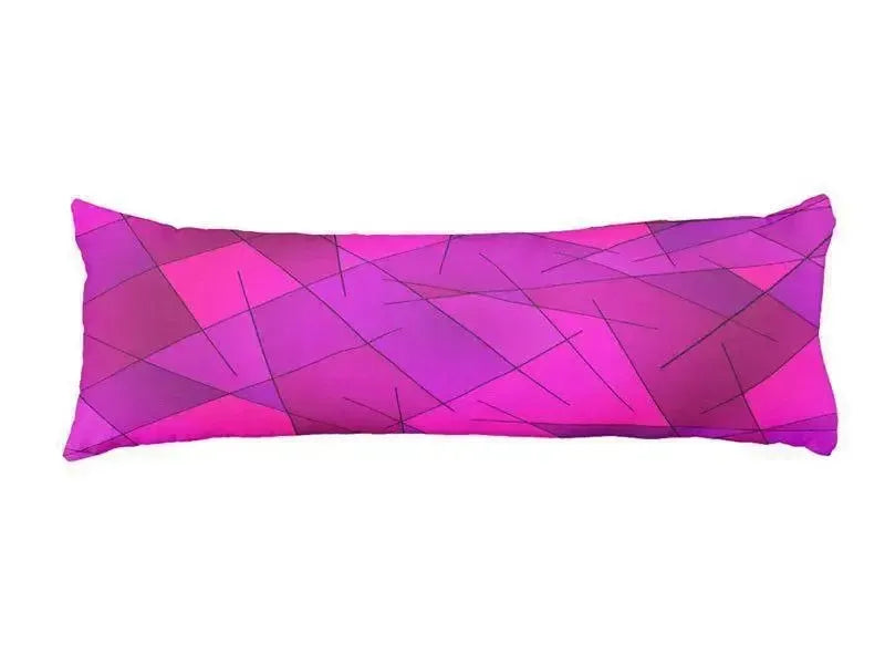 Body Pillows - Dakimakuras-ABSTRACT LINES #1 Body Pillows - Dakimakuras-Purples & Violets & Fuchsias & Magentas-from COLORADDICTED.COM-