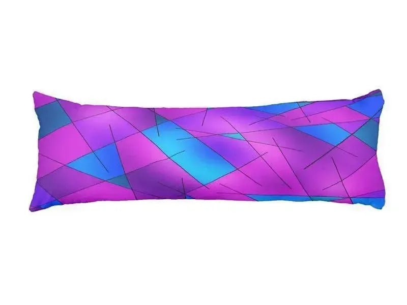 Body Pillows - Dakimakuras-ABSTRACT LINES #1 Body Pillows - Dakimakuras-Purples & Violets & Fuchsias & Turquoises-from COLORADDICTED.COM-