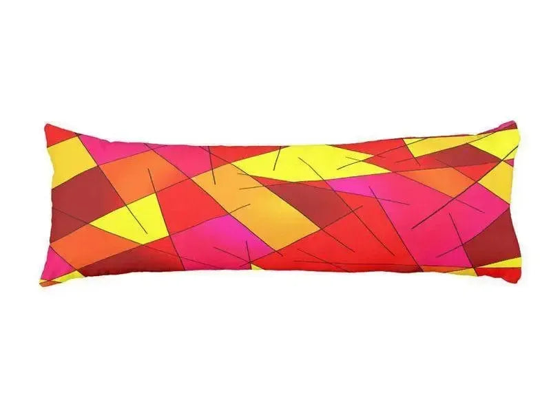 Body Pillows - Dakimakuras-ABSTRACT LINES #1 Body Pillows - Dakimakuras-Reds & Oranges & Yellows & Fuchsias-from COLORADDICTED.COM-