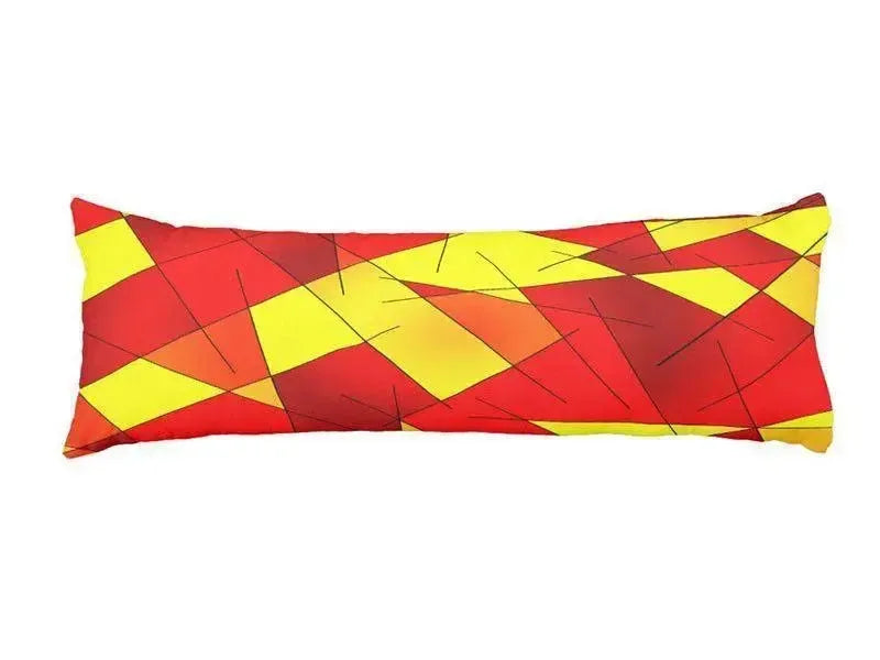 Body Pillows - Dakimakuras-ABSTRACT LINES #1 Body Pillows - Dakimakuras-Reds & Oranges & Yellows-from COLORADDICTED.COM-