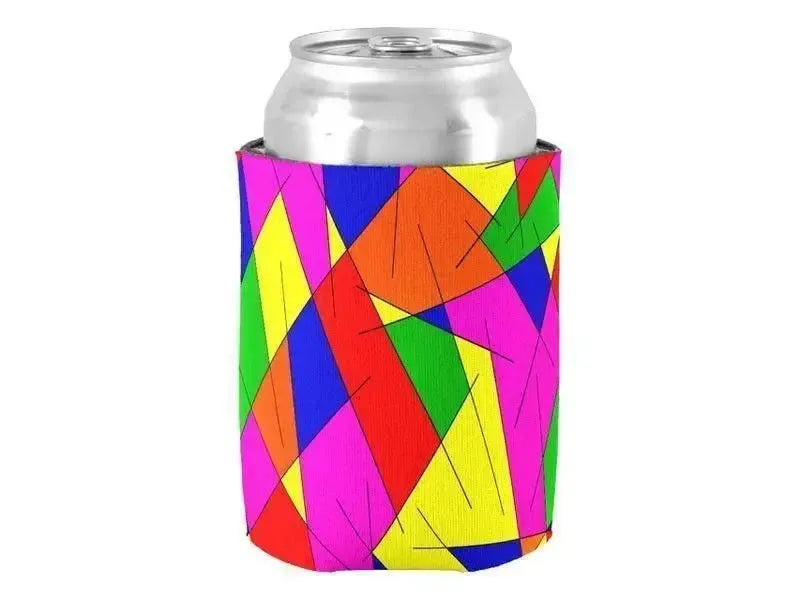 Can Cooler Sleeves – Can Koozies-ABSTRACT LINES #1 Bottle & Can Cooler Sleeves – Bottle & Can Koozies-Multicolor Bright-from COLORADDICTED.COM-