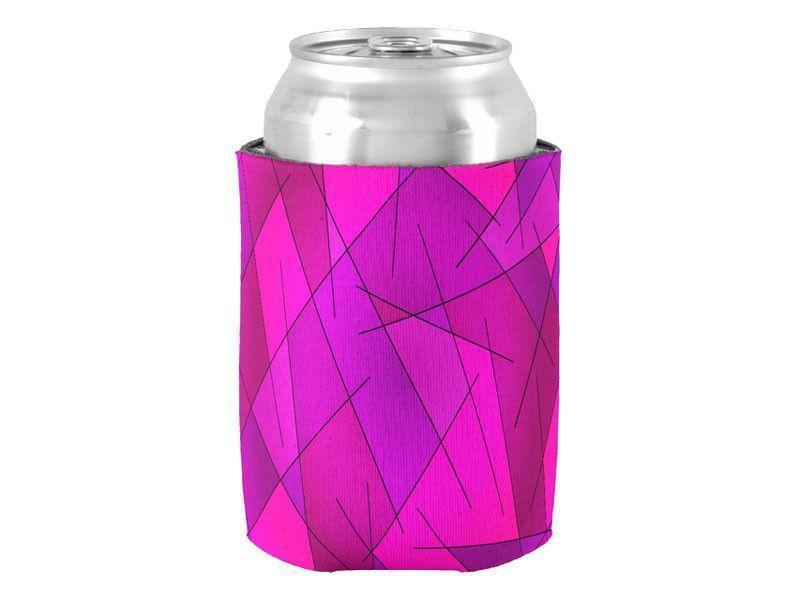 Can Cooler Sleeves – Can Koozies-ABSTRACT LINES #1 Bottle &amp; Can Cooler Sleeves – Bottle &amp; Can Koozies-Purples &amp; Violets &amp; Fuchsias &amp; Magentas-from COLORADDICTED.COM-