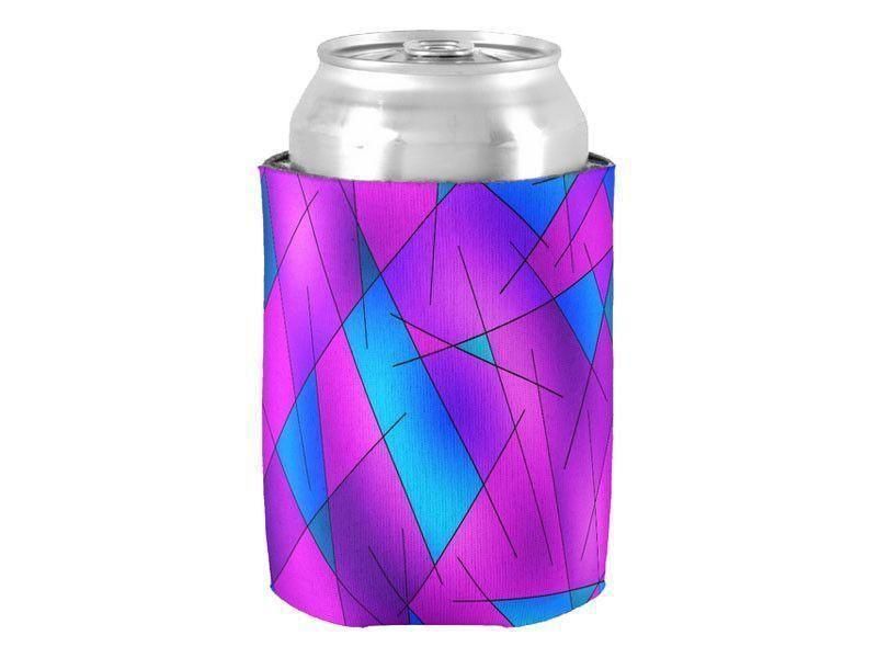 Can Cooler Sleeves – Can Koozies-ABSTRACT LINES #1 Bottle &amp; Can Cooler Sleeves – Bottle &amp; Can Koozies-Purples &amp; Violets &amp; Fuchsias &amp; Turquoises-from COLORADDICTED.COM-