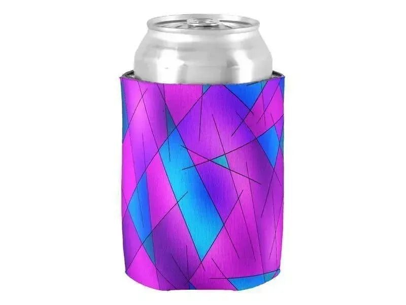 Can Cooler Sleeves – Can Koozies-ABSTRACT LINES #1 Bottle & Can Cooler Sleeves – Bottle & Can Koozies-Purples & Violets & Fuchsias & Turquoises-from COLORADDICTED.COM-