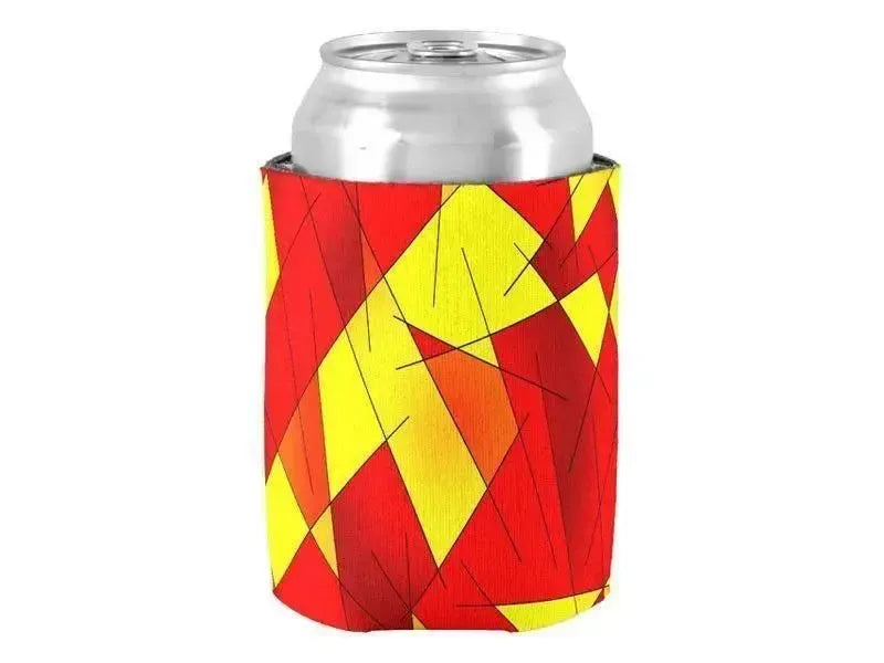 Can Cooler Sleeves – Can Koozies-ABSTRACT LINES #1 Bottle & Can Cooler Sleeves – Bottle & Can Koozies-Reds & Oranges & Yellows-from COLORADDICTED.COM-