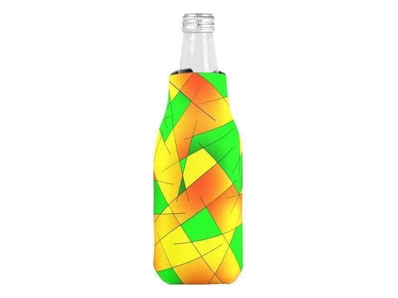 Bottle Cooler Sleeves – Bottle Koozies-ABSTRACT LINES #1 Bottle Cooler Sleeves – Bottle Koozies-Greens &amp; Oranges &amp; Yellows-from COLORADDICTED.COM-