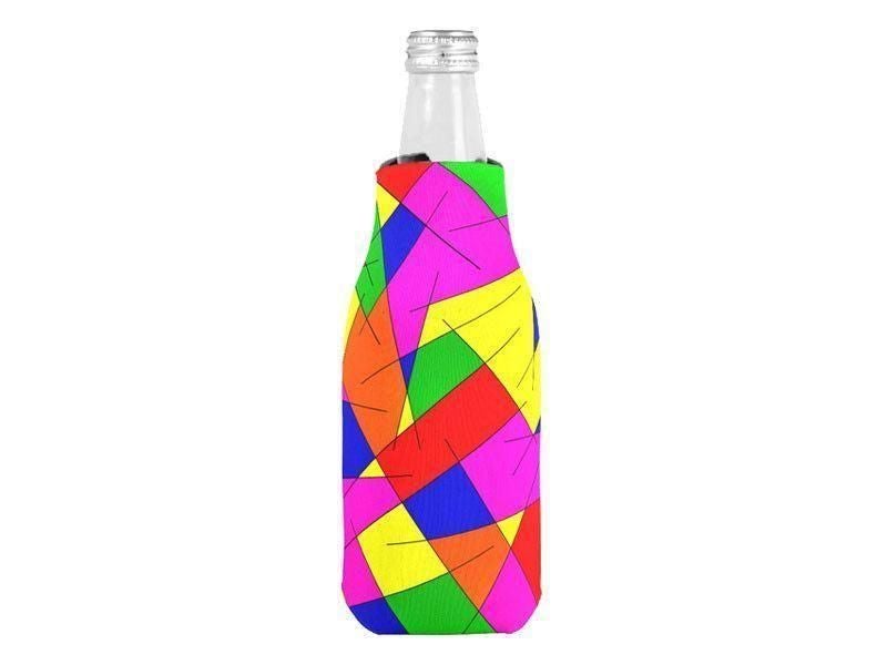 Bottle Cooler Sleeves – Bottle Koozies-ABSTRACT LINES #1 Bottle Cooler Sleeves – Bottle Koozies-Multicolor Bright-from COLORADDICTED.COM-