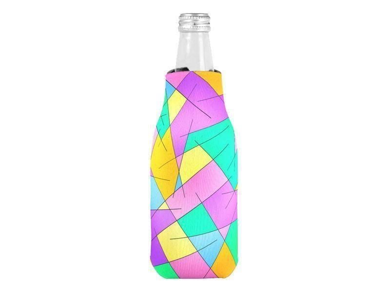 Bottle Cooler Sleeves – Bottle Koozies-ABSTRACT LINES #1 Bottle Cooler Sleeves – Bottle Koozies-Multicolor Light-from COLORADDICTED.COM-