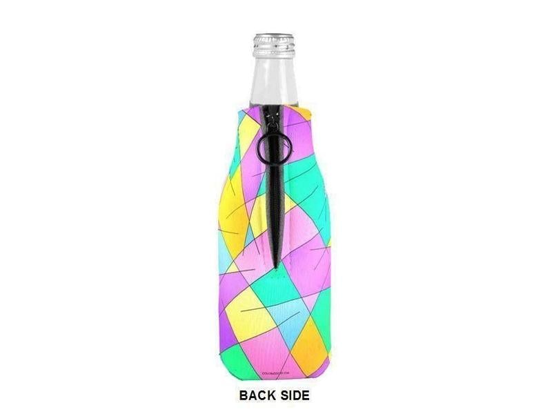 Bottle Cooler Sleeves – Bottle Koozies-ABSTRACT LINES #1 Bottle Cooler Sleeves – Bottle Koozies-Multicolor Light-from COLORADDICTED.COM-