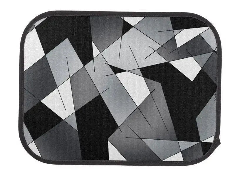 Car Mats-ABSTRACT LINES #1 Car Mats Sets-Black & Grays & White-from COLORADDICTED.COM-