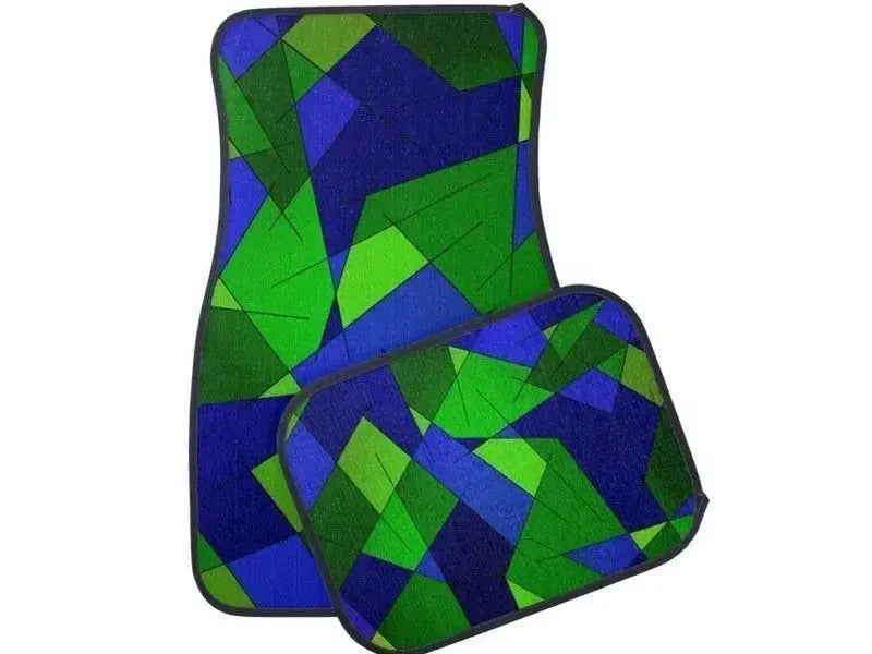 Car Mats-ABSTRACT LINES #1 Car Mats Sets-Blues & Greens-from COLORADDICTED.COM-