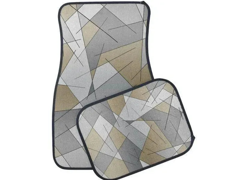 Car Mats-ABSTRACT LINES #1 Car Mats Sets-Grays & Beiges-from COLORADDICTED.COM-