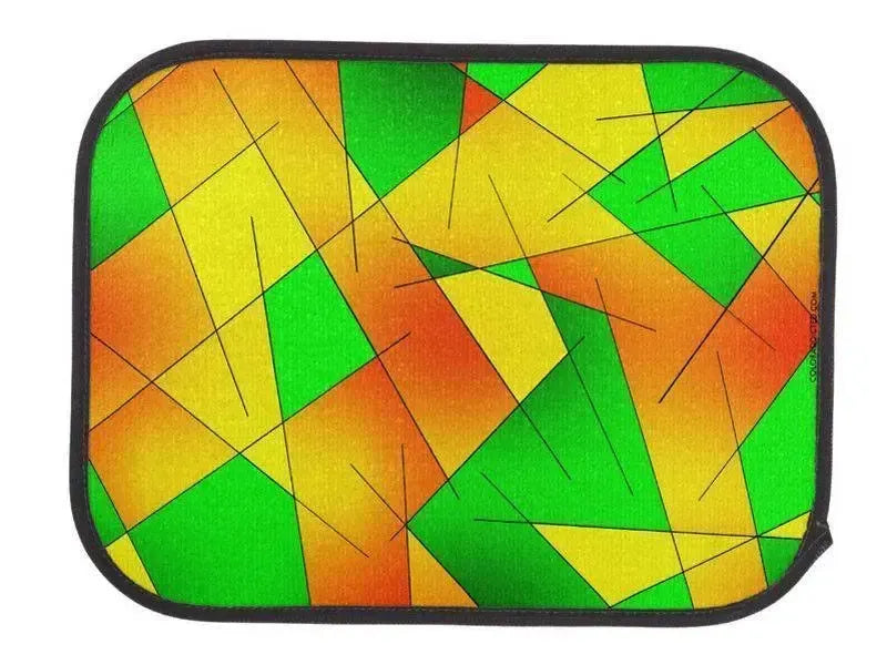 Car Mats-ABSTRACT LINES #1 Car Mats Sets-Greens & Oranges & Yellows-from COLORADDICTED.COM-