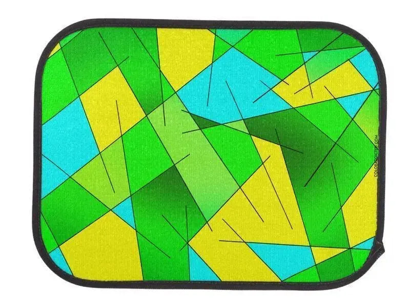 Car Mats-ABSTRACT LINES #1 Car Mats Sets-Greens & Yellows & Light Blues-from COLORADDICTED.COM-