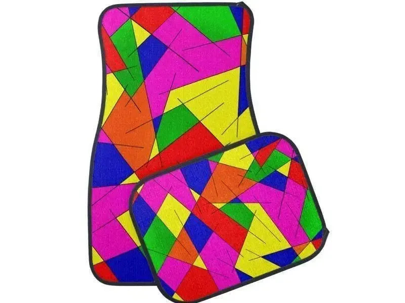 Car Mats-ABSTRACT LINES #1 Car Mats Sets-Multicolor Bright-from COLORADDICTED.COM-