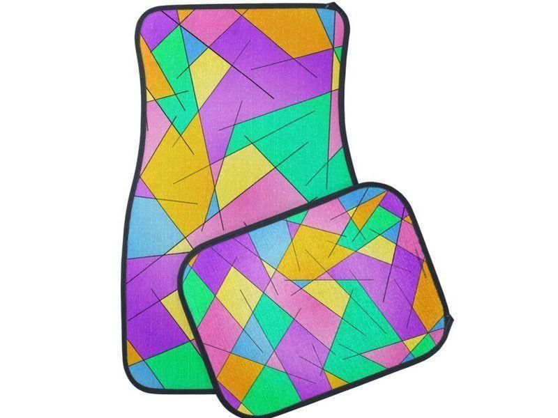 Car Mats-ABSTRACT LINES #1 Car Mats Sets-Multicolor Light-from COLORADDICTED.COM-