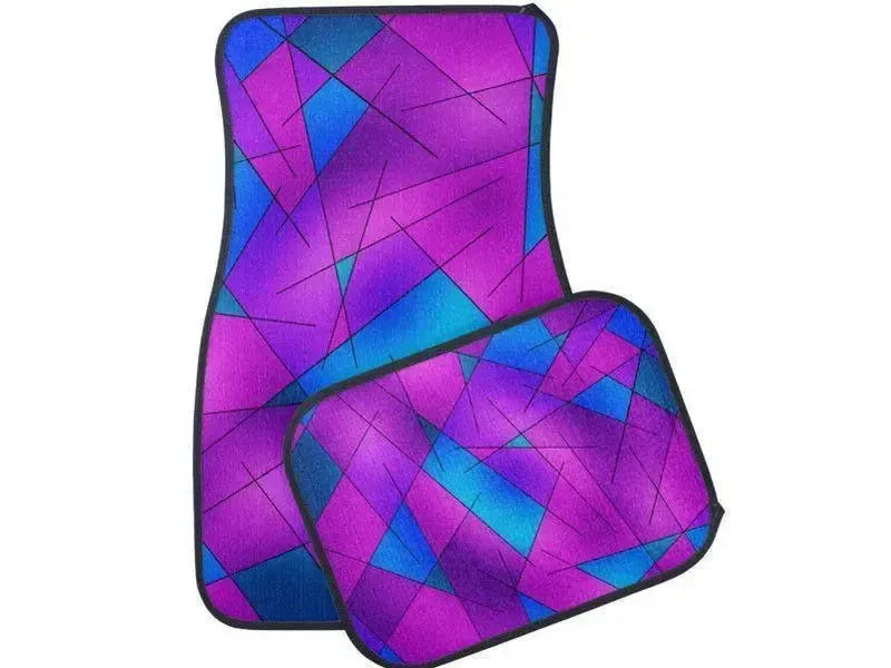 Car Mats-ABSTRACT LINES #1 Car Mats Sets-Purples & Violets & Fuchsias & Turquoises-from COLORADDICTED.COM-