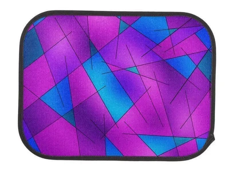 Car Mats-ABSTRACT LINES #1 Car Mats Sets-Purples & Violets & Fuchsias & Turquoises-from COLORADDICTED.COM-