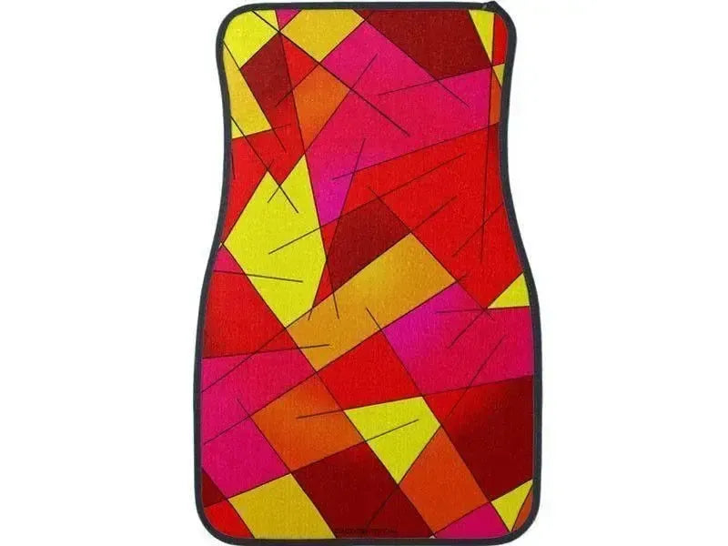 Car Mats-ABSTRACT LINES #1 Car Mats Sets-Reds & Oranges & Yellows & Fuchsias-from COLORADDICTED.COM-