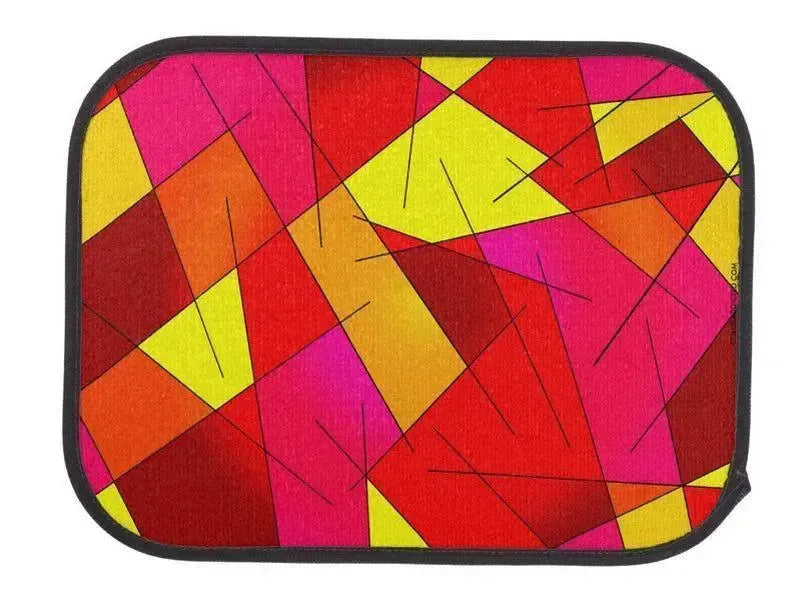 Car Mats-ABSTRACT LINES #1 Car Mats Sets-Reds & Oranges & Yellows & Fuchsias-from COLORADDICTED.COM-