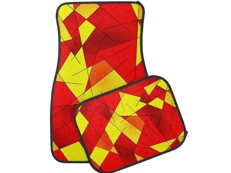 Car Mats-ABSTRACT LINES #1 Car Mats Sets-Reds & Oranges & Yellows-from COLORADDICTED.COM-