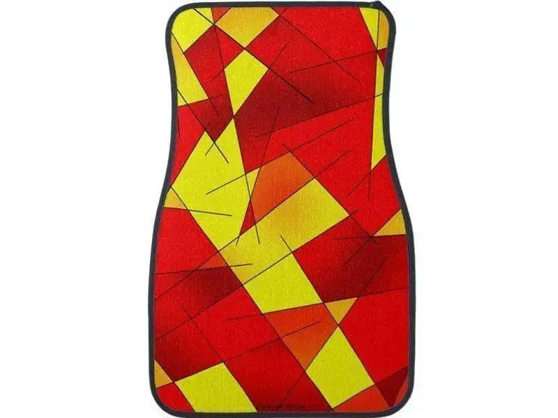 Car Mats-ABSTRACT LINES #1 Car Mats Sets-Reds & Oranges & Yellows-from COLORADDICTED.COM-
