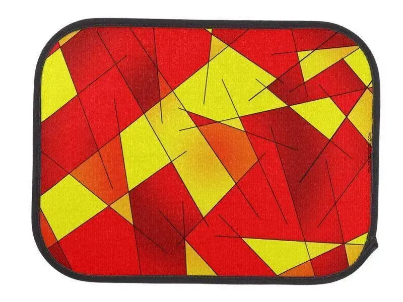 Car Mats-ABSTRACT LINES #1 Car Mats Sets-Reds & Oranges & Yellows-from COLORADDICTED.COM-