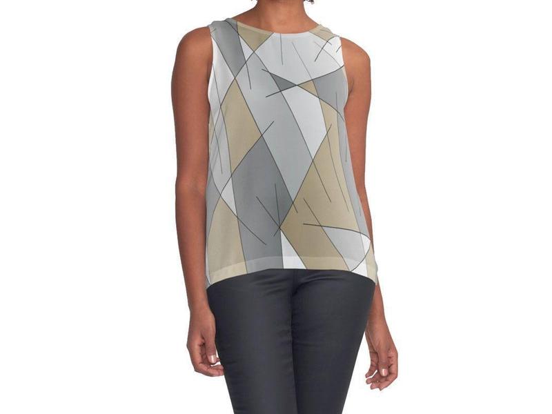 Contrast Tanks-ABSTRACT LINES #1 Contrast Tanks-Grays &amp; Beiges-from COLORADDICTED.COM-