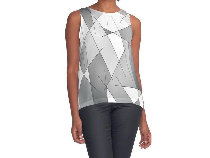 Contrast Tanks-ABSTRACT LINES #1 Contrast Tanks-Grays &amp; White-from COLORADDICTED.COM-
